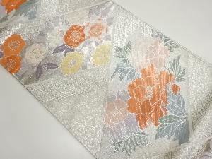 佐賀錦牡丹・梅に亀甲模様織出し袋帯